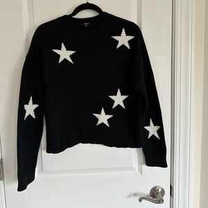 Rails Perci Black & White Star Cotton /Cashmere Blend Sweater Size XS